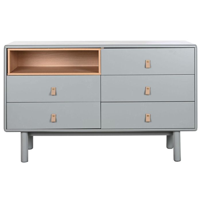 Cómoda Home ESPRIT Azul Gris Natural Polipropileno Madera MDF 120 x 40 x 75 cm 2 Cómoda Home ESPRIT Azul Gris Natural Polipropileno Madera MDF 120 x 40 x 75 cm 2