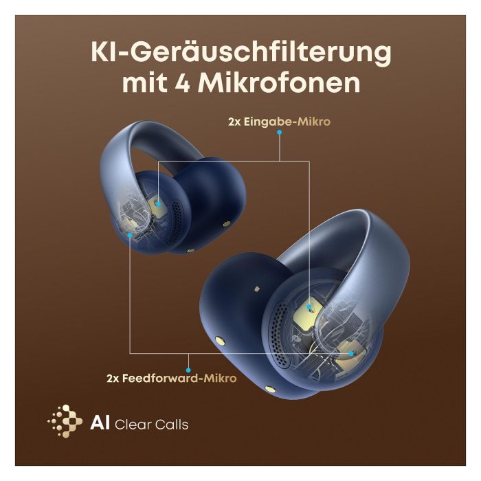 ANKER Soundcore AeroClip blue Open-Ear Clip-Earbuds Hi-Res Sound LDAC NC IP55 KI-gesttzte Telefonate 2