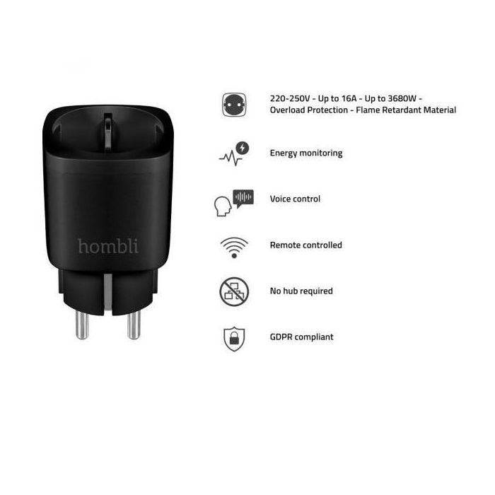 Hombli smarte Steckdose EU. schwarz. 2+1 Promo Pack 4 Hombli smarte Steckdose EU. schwarz. 2+1 Promo Pack 4