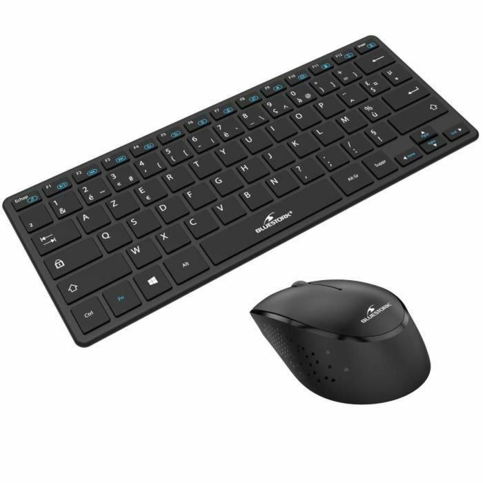 Teclado y Ratón Bluestork Sans fil Ultra compact Negro