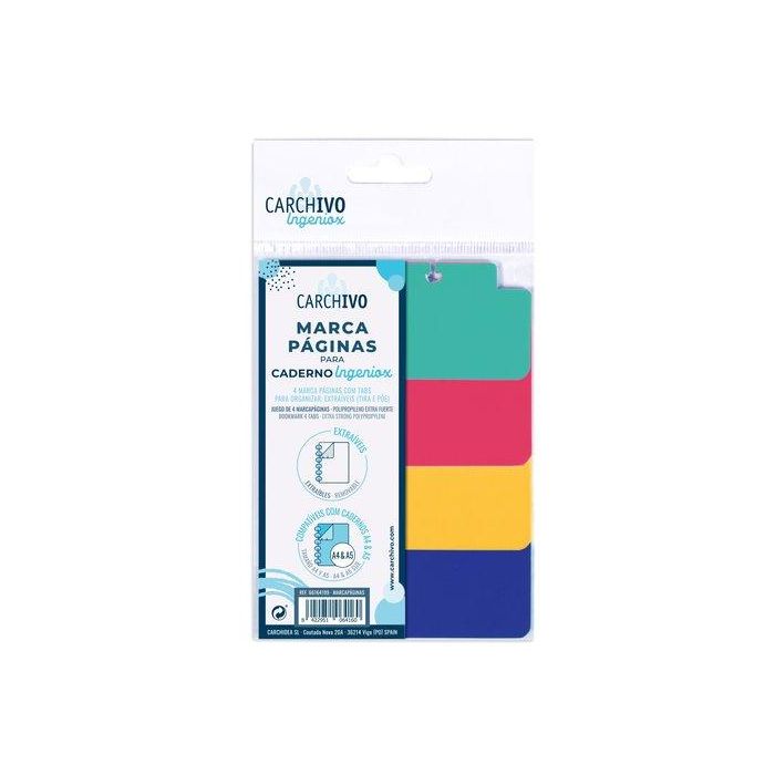 Marcapaginas Carchivo Ingeniox Opaco Pp Extra Fuerte 4 Ud. 10 unidades