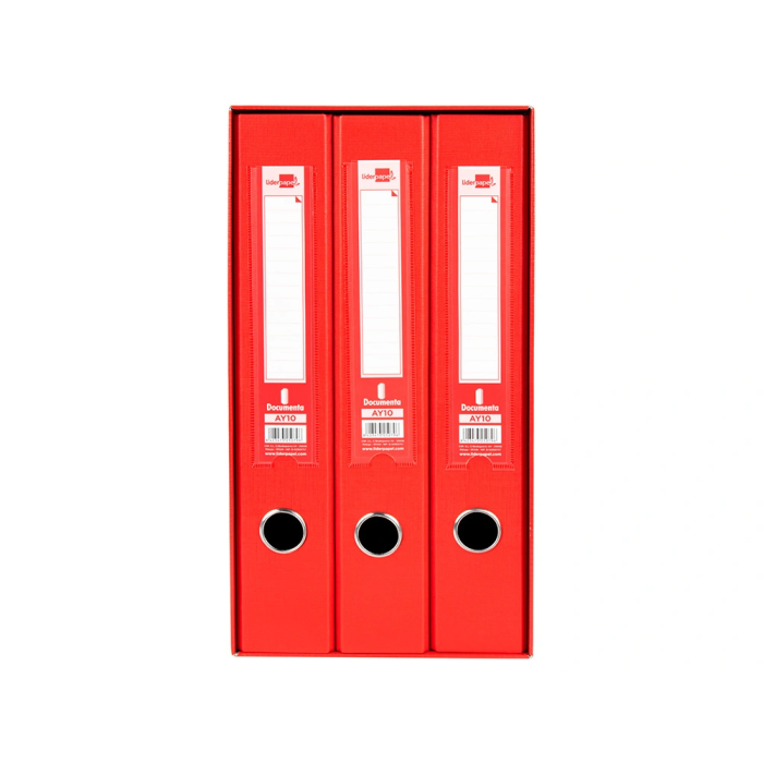 Liderpapel Módulo 3 Archivadores Folio 2 Anillas Mixtas 40mm Rojo 3 Liderpapel Módulo 3 Archivadores Folio 2 Anillas Mixtas 40mm Rojo 3