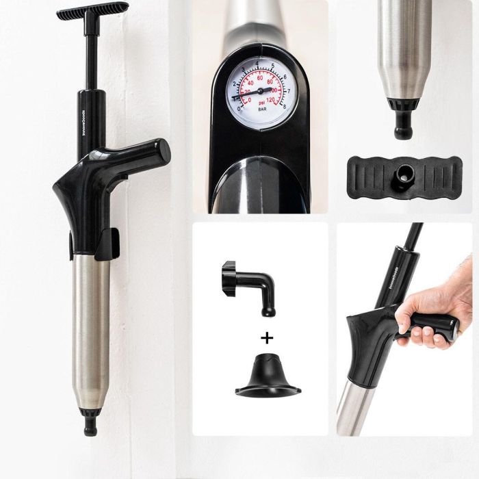 Desatascador de Aire Comprimido de Alta Presión con Accesorios y Manómetro 5 en 1 Jetpro InnovaGoods 5