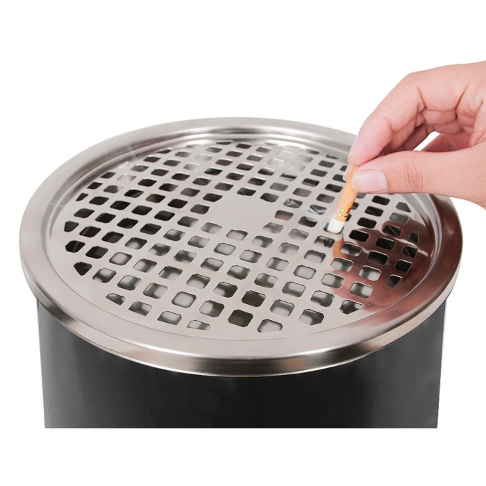 Q-connect Cenicero papelera metalico negro 61,5x25 cm capacidad + de 10 L 4