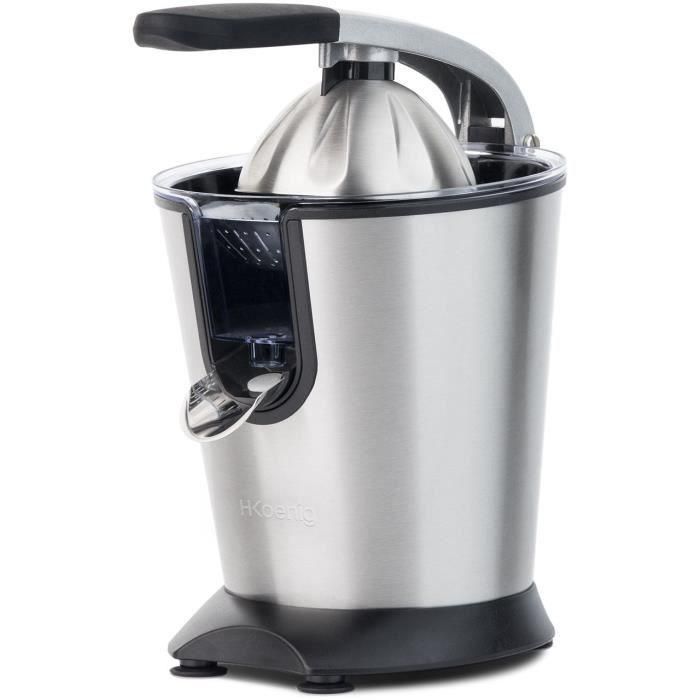H.Koenig AGR80 Prensa de cítricos profesional con brazo articulado, 160 W, de acero inoxidable para zumos frescos en tu cocina 2