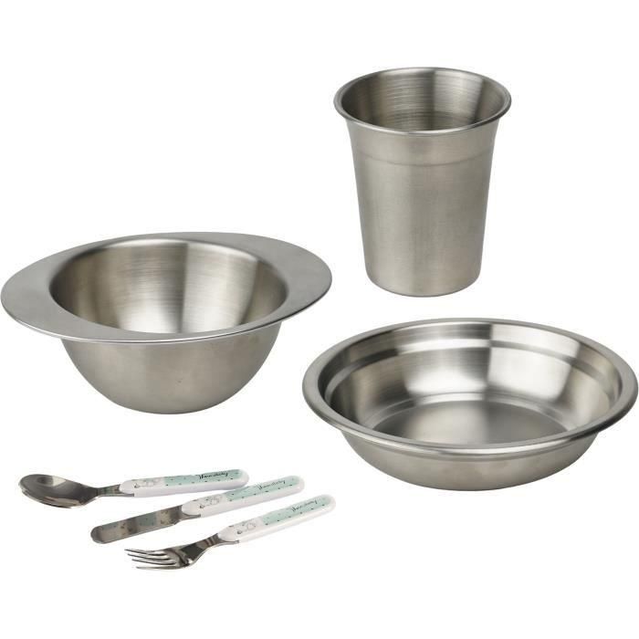 Thermobaby AAANW36169 - Pack de Comida Bebé de Acero Inoxidable - Taza, Cuenco, Plato Hondo y Cubiertos 0 Thermobaby AAANW36169 - Pack de Comida Bebé de Acero Inoxidable - Taza, Cuenco, Plato Hondo y Cubiertos 0