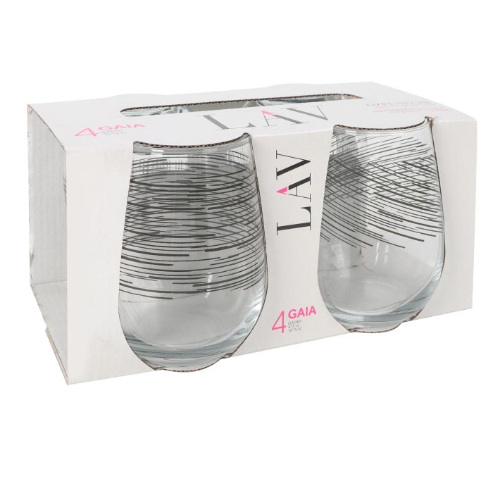 Set de 4 Vasos Gaia 475 cc Blanco Líneas - LAV (6 Cajas) 3 Set de 4 Vasos Gaia 475 cc Blanco Líneas - LAV (6 Cajas) 3