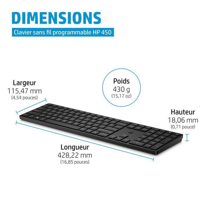 HP 450 Teclado Inalámbrico Programable, Comodidad, Productividad y Estilo Personalizable para Trabajar Más Rápido y Eficaz 9