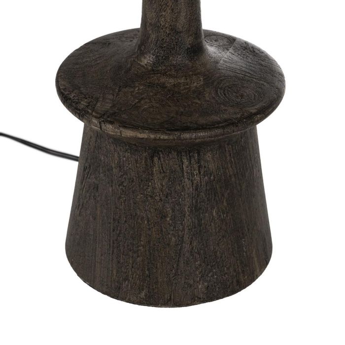 Base Lámpara Mesa Marrón Madera de Mango 18 X 18 X 35 cm