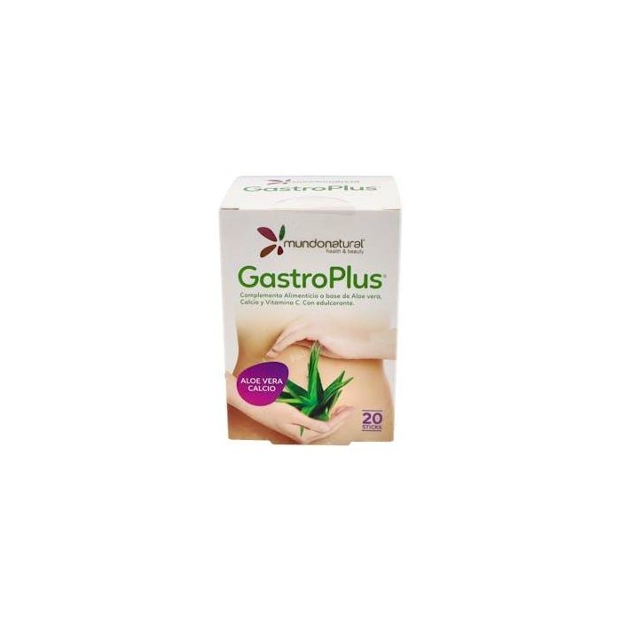 MUNDONATURAL 20Sticks Gastroplus Aloe vera Apoyo Digestivo, Suplemento Natural para Sistema Digestivo en Ampollas Bebibles