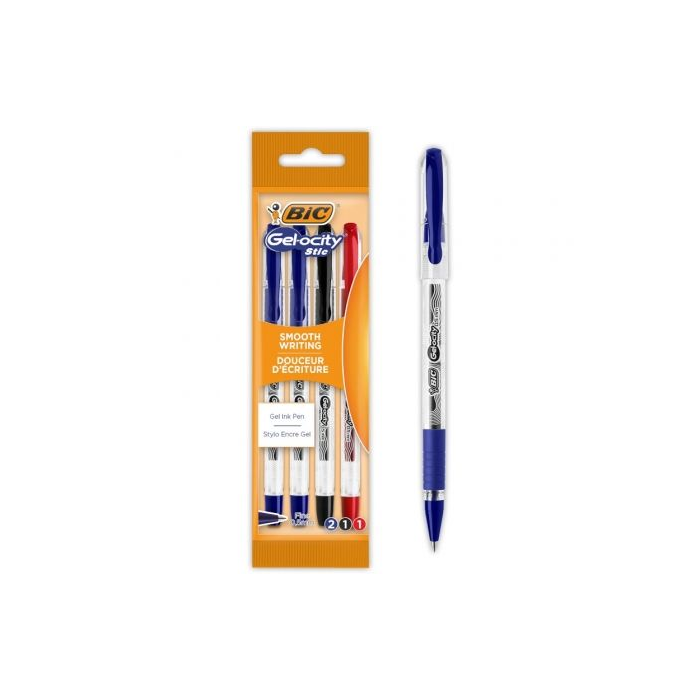 Bolígrafos de Tinta de Gel Retráctil Bic Gelocity Stic 992599/ 4 unidades/ Surtidos