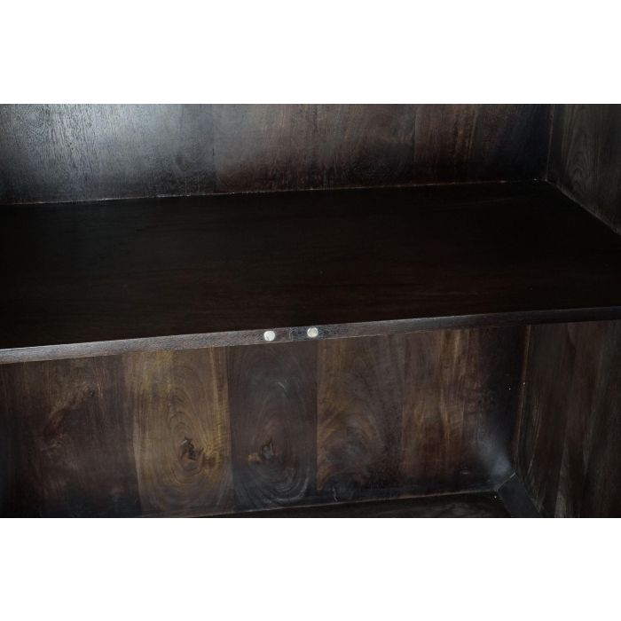 DKD Home Decor Aparador Moderno de Mango y Metal Marrón Oscuro y Negro, 2 Puertas, 1 Estantería 43x84x153.5 cm 6