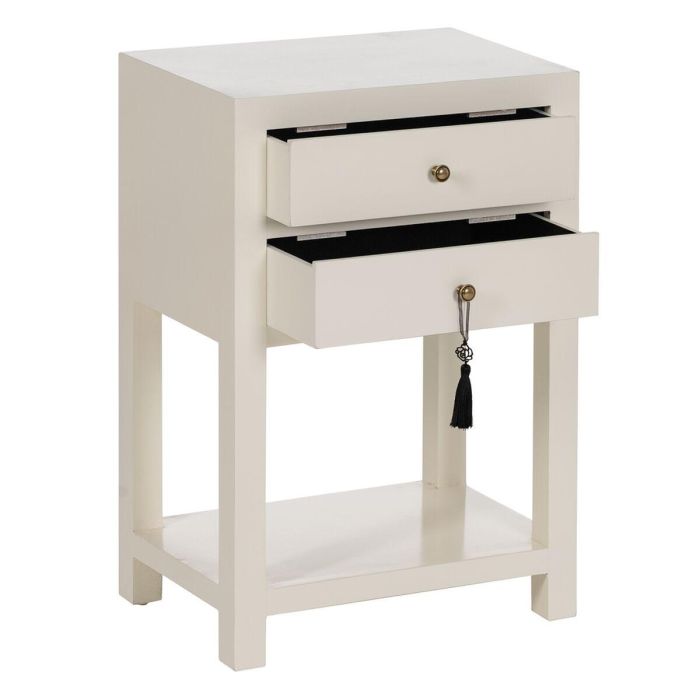 Mesita de Noche ORIENT Blanco Madera de abeto Madera MDF 45 x 30 x 66 cm