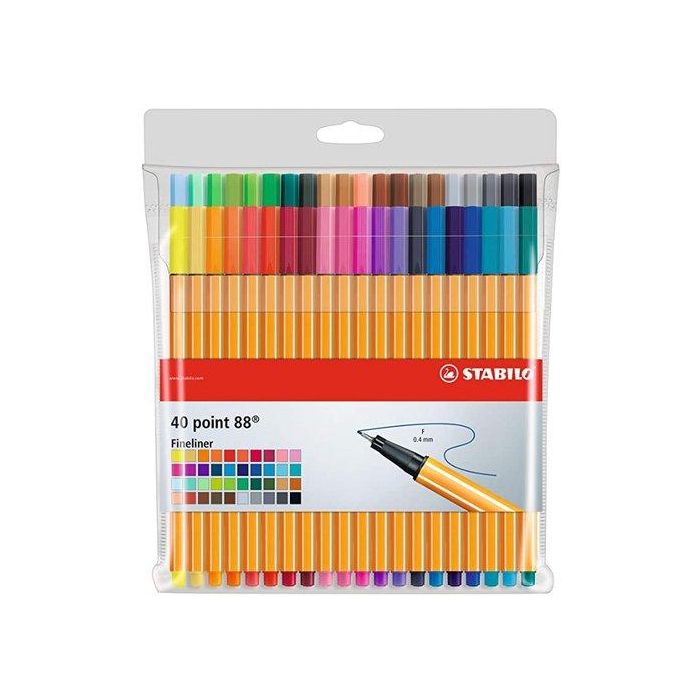 Rotulador Fibra Stabilo Point 88 Estuche De 40