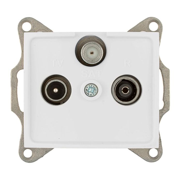 Solera Toma final de satélite, TV y radio serie Europa ERP48, color blanco, 83x81mm 0 Solera Toma final de satélite, TV y radio serie Europa ERP48, color blanco, 83x81mm 0