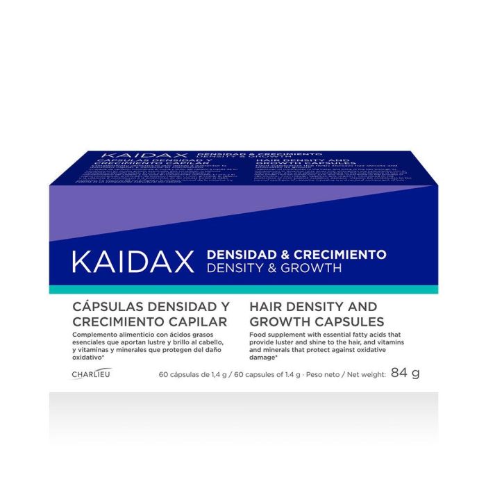 TOPICREM KAIDAX Cápsulas Densidad & Crecimiento - 60 Unidades - Suplemento para Cabello con Aceite de Cártamo, Zinc, Selenio y Vitaminas E y B6 TOPICREM KAIDAX Cápsulas Densidad & Crecimiento - 60 Unidades - Suplemento para Cabello con Aceite de Cártamo, Zinc, Selenio y Vitaminas E y B6