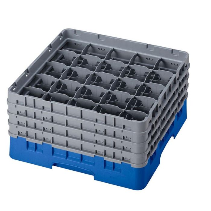 CAMBRO - 25S800-168 - Cesta de lavado 25 comp. 4 alturas - 8,7 cm Ø máx. - alt. máx. 21,7 cm - 50 x 50 x 26,7 cm - Azul