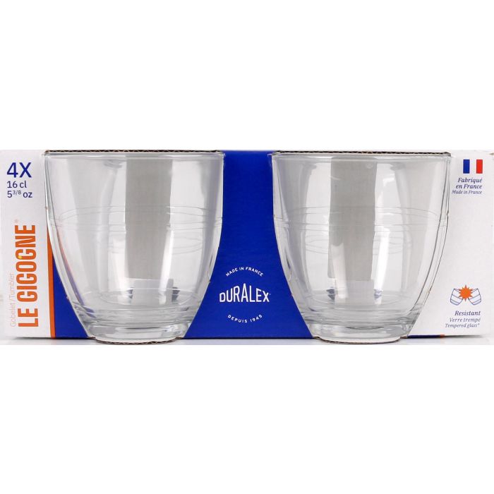 Duralex Set 4 Vasos Transparente 160 cc Gigogne (12 Cajas) 1