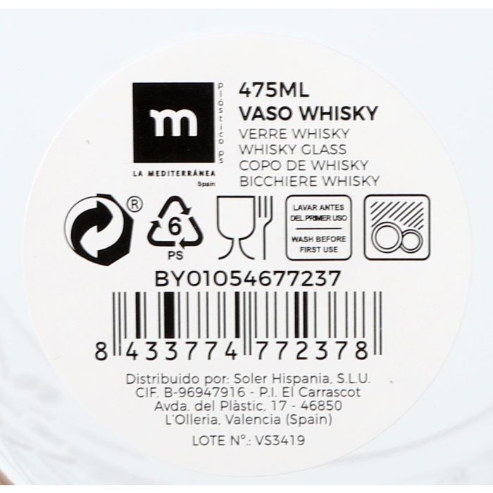 Vaso Whisky Bajo Star 475 ml - La Mediterranea (24 Unidades) 4 Vaso Whisky Bajo Star 475 ml - La Mediterranea (24 Unidades) 4