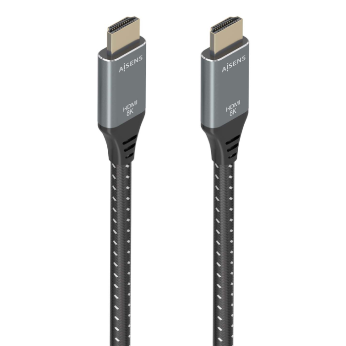 AISENS - CABLE HDMI V2.1 ULTRA ALTA VELOCIDAD / HEC 8K@60HZ 48GBPS, A/M-A/M, GRIS/NEGRO, 10M