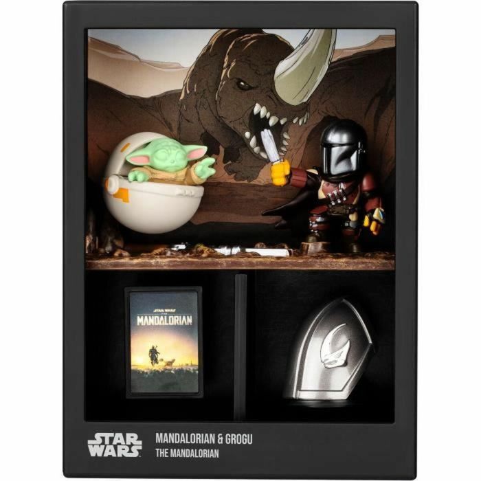 FANDROP FAN0630996920763 Figura Star Wars Mandalorian & Grogu, Vitrina con Escena de Culto + Mini Póster - 18 cm 3