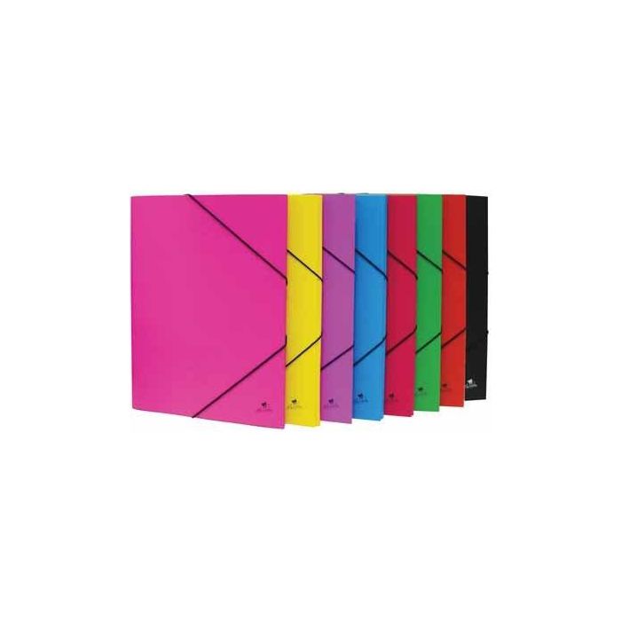 Mariola Carpeta con Gomas 3 Solapas Folio Cartón Forrado Plastificado Pack de 8 Unidades Surtidas (8 Unidades)