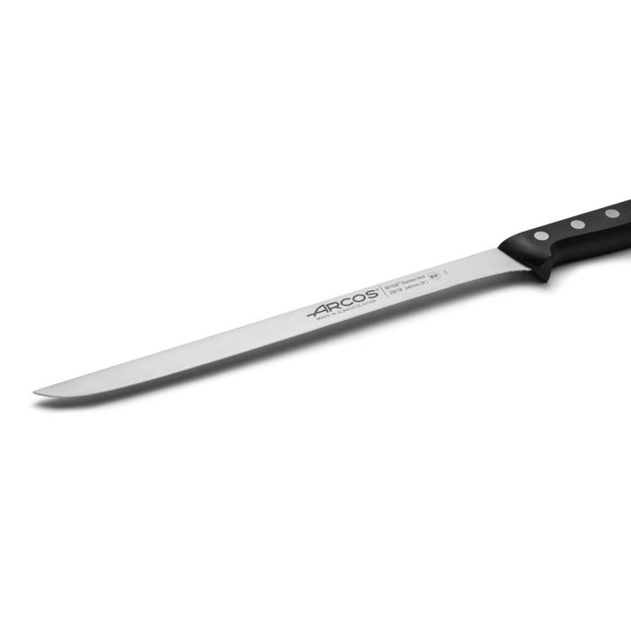 Arcos Cuchillo Jamonero Flexible Serie Universal 240 mm Acero Inoxidable Nitrum Mango Polioximetileno Negro Sistema Bactiproof Silver 2 Arcos Cuchillo Jamonero Flexible Serie Universal 240 mm Acero Inoxidable Nitrum Mango Polioximetileno Negro Sistema Bactiproof Silver 2