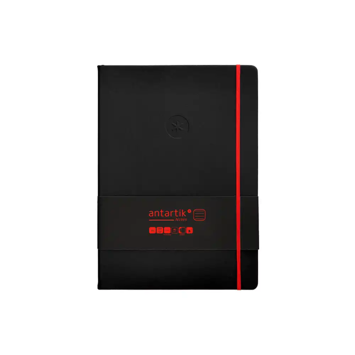 Antartik Cuaderno A4 Negro y Rojo Tapa Dura con Gomilla, 100 Hojas Rayadas 80gr FSC 1 Antartik Cuaderno A4 Negro y Rojo Tapa Dura con Gomilla, 100 Hojas Rayadas 80gr FSC 1
