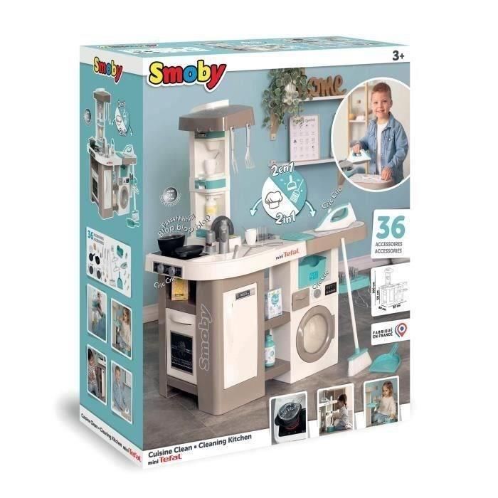 Smoby Cocina y Área de Limpieza Infantil con 36 Accesorios, Sonidos y Dimensiones 100x87x64 cm (Edad 3-8 Años) 1