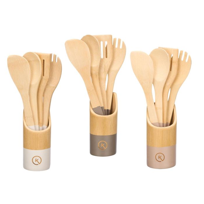 Set 4 Utensilios Cocina Soporte Bambu Surtidos Col Kinvara (12 Unidades) 1 Set 4 Utensilios Cocina Soporte Bambu Surtidos Col Kinvara (12 Unidades) 1