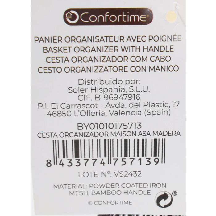 Cesta Organizador Maison con Asa de Madera - Confortime (6 Unidades) 5 Cesta Organizador Maison con Asa de Madera - Confortime (6 Unidades) 5