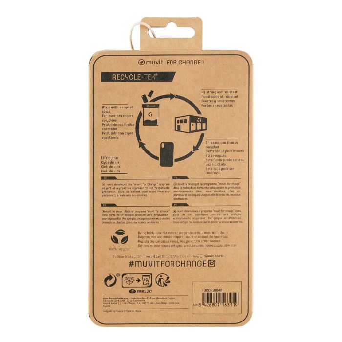 Muvit Funda Recycletek para Apple iPhone 12 - Protección Eco-responsable 100% Reciclada y Reciclable 3