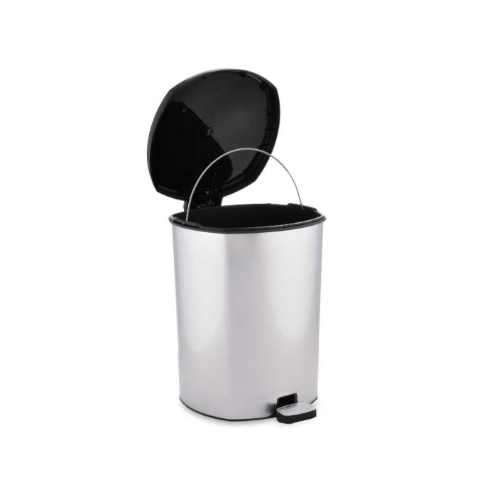 Berilo Papelera de Plástico con Pedal Plateada 11L 26x33x30 cm (6 Unidades) 2