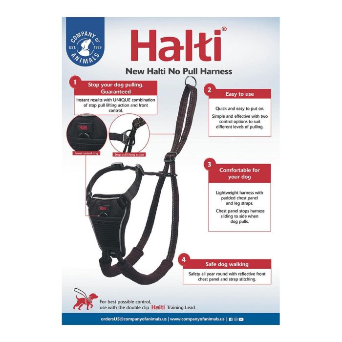 Company Of Animals Halti Arnés Antitirones No Pull Harness Negro Talla M Cuello 34-50cm 3