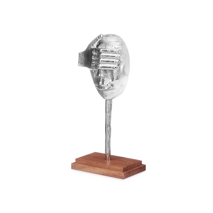 Figura Metal Mano Boca Plata con Soporte Madera Giftdecor 17x33.5x10 cm (6 Unidades) 1 Figura Metal Mano Boca Plata con Soporte Madera Giftdecor 17x33.5x10 cm (6 Unidades) 1