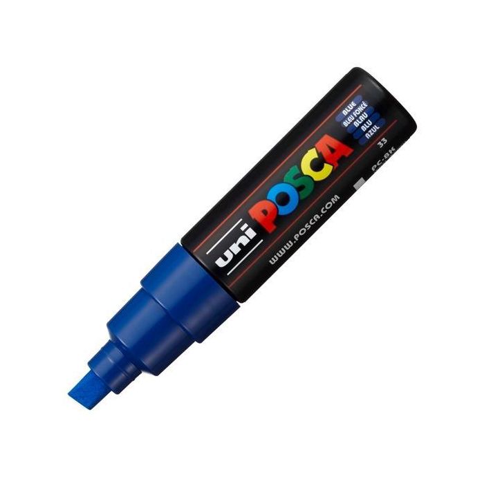 Posca Marcador Pc-8K No Permanente Punta Biselada 8.0 mm Azul Posca Marcador Pc-8K No Permanente Punta Biselada 8.0 mm Azul