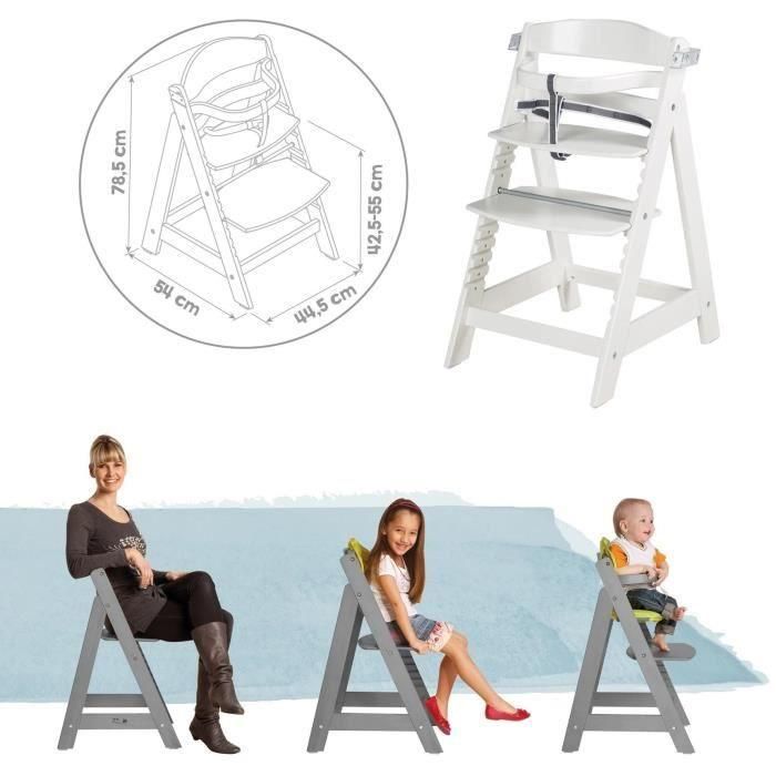 Roba ROB4005317310749 Trona SIT UP CLICK & FUN Bandeja Extraíble Altura Regulable Hasta 70 kg Madera Lacada Blanca 3