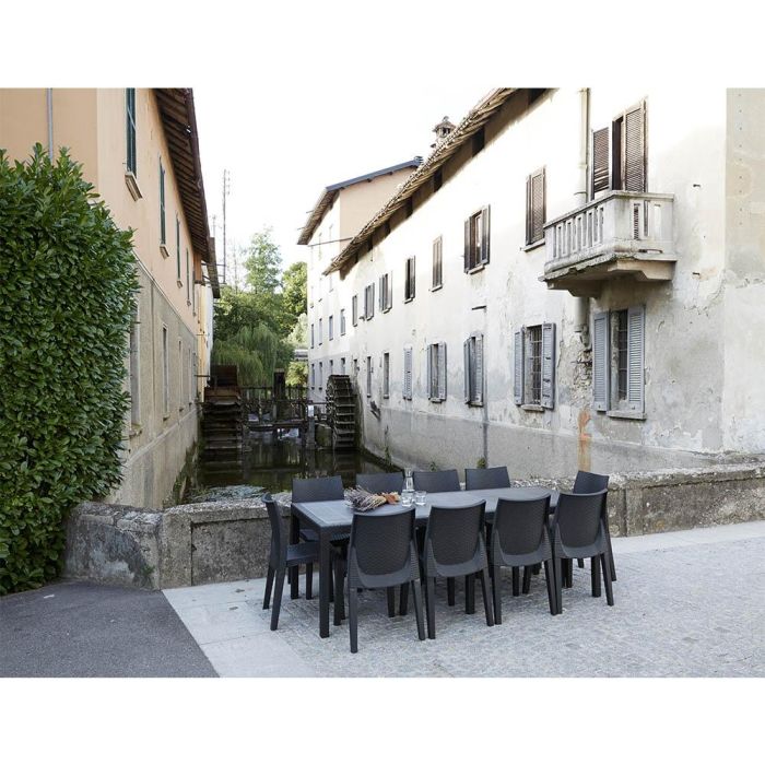 Ipae Progarden Silla Regina, Butaca Apilable Imitación Rattan, Color Antracita, Polipropileno, 61x54x82cm 2 Ipae Progarden Silla Regina, Butaca Apilable Imitación Rattan, Color Antracita, Polipropileno, 61x54x82cm 2