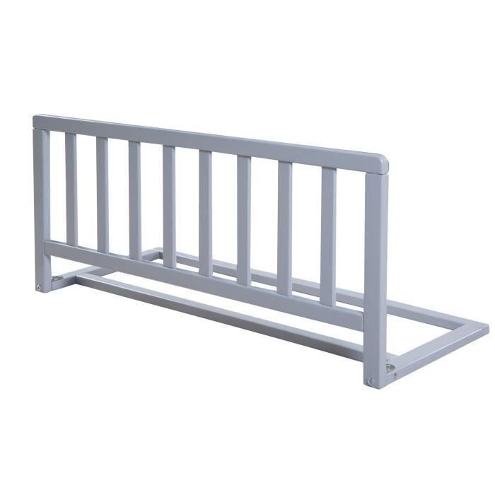 Barandilla de Cama de Madera 90 cm - ROBA - Protección Anticaída Segura para Bebés y Niños - De 18 Meses a 5 Años - Fácil Montaje - Gris