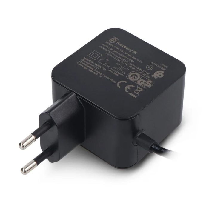 Raspberry Pi Fuente de Alimentación USB-C 27W para Raspberry Pi 5, 5.1V 5A, compatible con PD, ideal para SSD/periféricos alta potencia, cable 1.2m negro 1 Raspberry Pi Fuente de Alimentación USB-C 27W para Raspberry Pi 5, 5.1V 5A, compatible con PD, ideal para SSD/periféricos alta potencia, cable 1.2m negro 1
