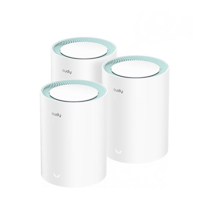 Cudy M1300 3-PACK sistema Wi-Fi Mesh (Wi-Fi en malla) Doble banda (2,4 GHz / 5 GHz) Wi-Fi 5 (802.11ac) Blanco 1 Interno Cudy M1300 3-PACK sistema Wi-Fi Mesh (Wi-Fi en malla) Doble banda (2,4 GHz / 5 GHz) Wi-Fi 5 (802.11ac) Blanco 1 Interno