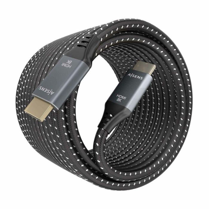 AISENS - CABLE HDMI V2.1 ULTRA ALTA VELOCIDAD / HEC 8K@60HZ 48GBPS, A/M-A/M, GRIS/NEGRO, 10M 5 AISENS - CABLE HDMI V2.1 ULTRA ALTA VELOCIDAD / HEC 8K@60HZ 48GBPS, A/M-A/M, GRIS/NEGRO, 10M 5