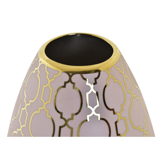 DKD Home Decor Jarrón de Porcelana Oriental Rosa y Dorado de 24 cm Alto x 18 cm Ancho x 18 cm Fondo Colección Zeman 1 DKD Home Decor Jarrón de Porcelana Oriental Rosa y Dorado de 24 cm Alto x 18 cm Ancho x 18 cm Fondo Colección Zeman 1