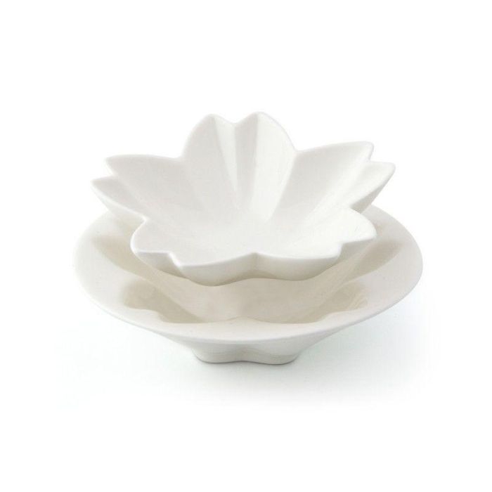 Le coq Juego de 2 Boles Flor Apilables Dyonisio Alumina Porcelain 4 Unidades 12.5x3.5 cm y 14x4 cm Le coq Juego de 2 Boles Flor Apilables Dyonisio Alumina Porcelain 4 Unidades 12.5x3.5 cm y 14x4 cm