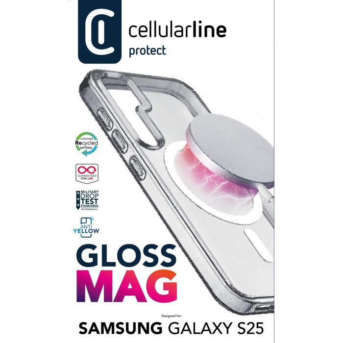 Cellularline Gloss MagSafe Case MAG fr Samsung S25 Clear 1