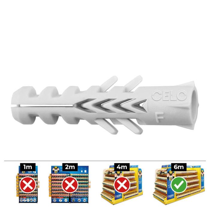 Celo Taco nylon doble antigiro DIN/REF F Ø12 x 60 mm, caja 25 uds 0 Celo Taco nylon doble antigiro DIN/REF F Ø12 x 60 mm, caja 25 uds 0