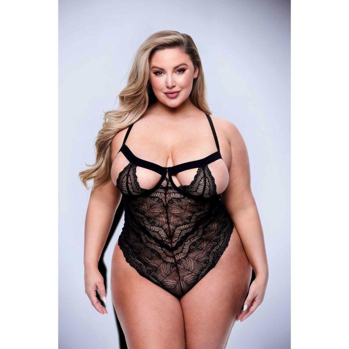 Body Baci Lingerie Sexy Strappy Lace Negro Queen 3