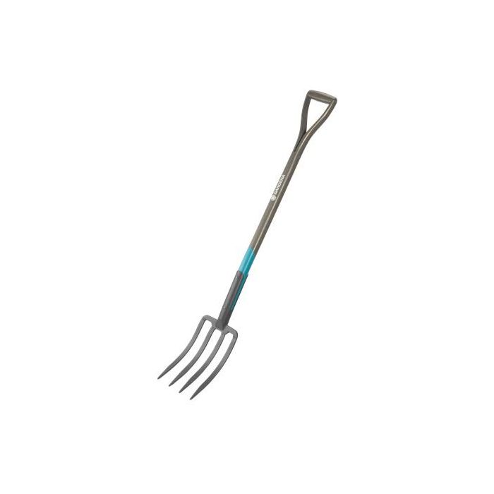 Gardena Tenedor para vasos NatureLine, Mango de madera de fresno FSC 100%, Ergonómico en D, 4 Dientes, 117 cm