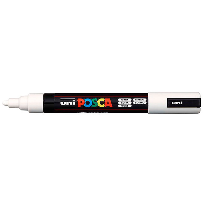 Posca PC5M Rotulador Marcador de Pintura Blanco Punta Redonda 1,8-2,5 mm 1
