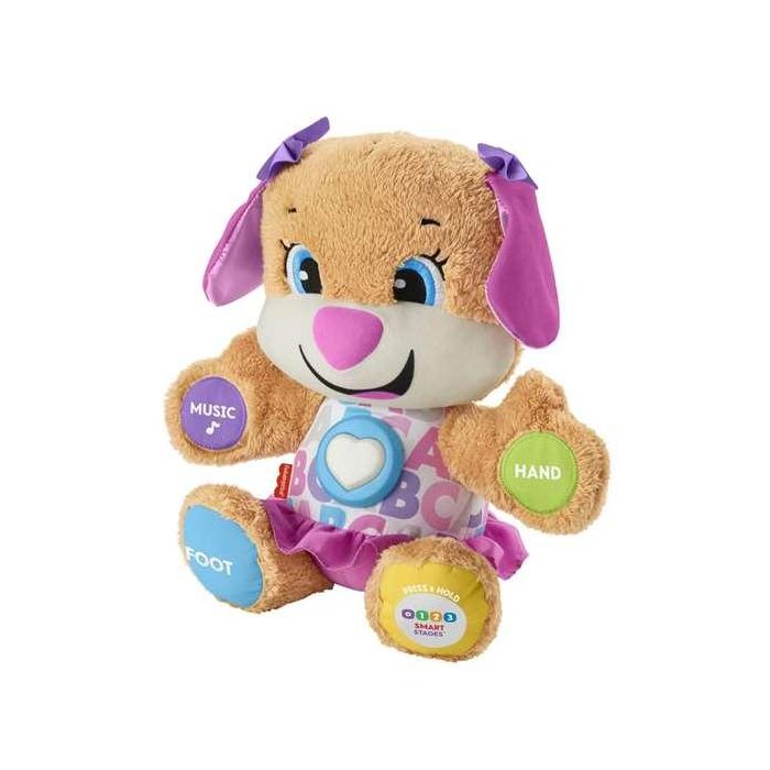 Peluche perro rosa primeros descubrimientos con luces y sonidos 6